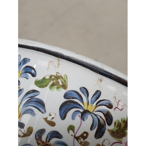 333 - An Elsmore & Forster two handled Frog Mug painted sprays of flowers two Chinese blue and white Bowls... 