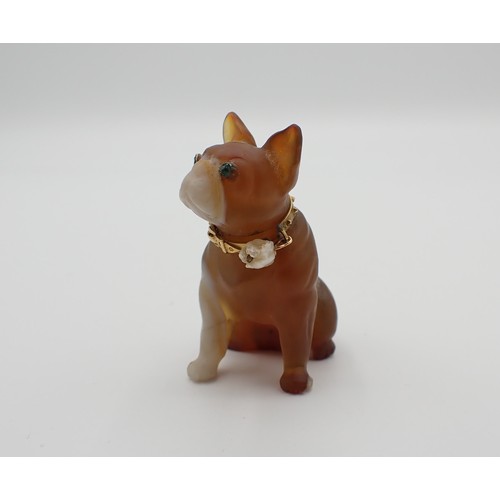 269 - Attributed to Cartier, a carved hardstone and jewelled figure of a French Bulldog, early 20th Centur... 