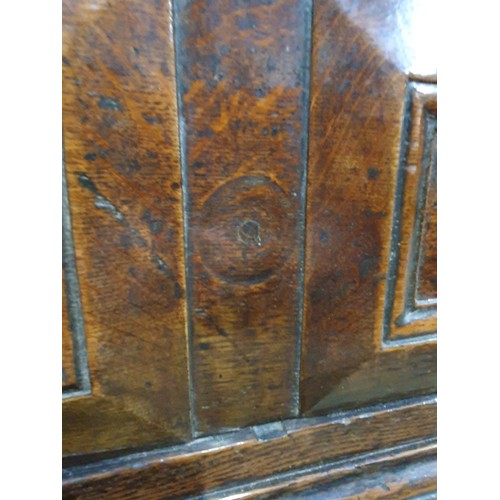 830 - A Charles II oak Dresser Base, fitted four moulded drawers on turned and squared supports and square... 