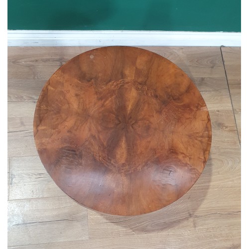 657 - An Art deco circular walnut Coffee Table with circular base (R2)