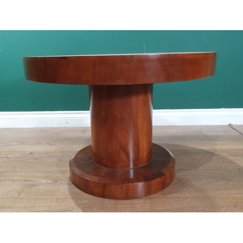 657 - An Art deco circular walnut Coffee Table with circular base (R2)