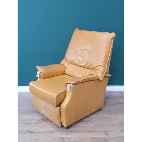 685 - A mustard leather upholstered Armchair 3ft 6in H x 2ft 6in W (R3)