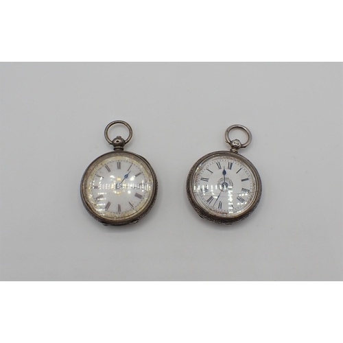 155 - Two lady's silver cased Fob Watches