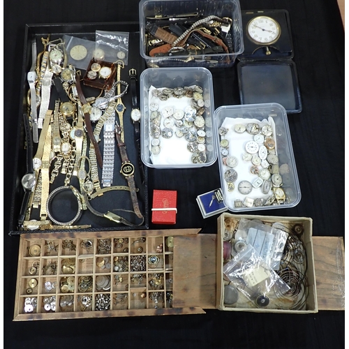 160 - An assortment of Wristwatches, Movements, Straps and associated items