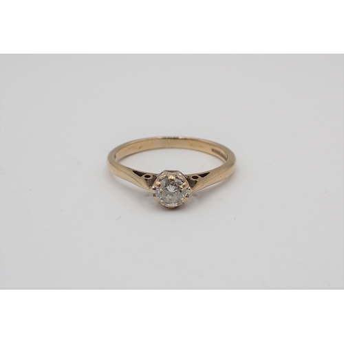 165 - A Diamond single stone Ring claw-set brilliant-cut stone, 0.25cts, in 9ct gold, ring size M