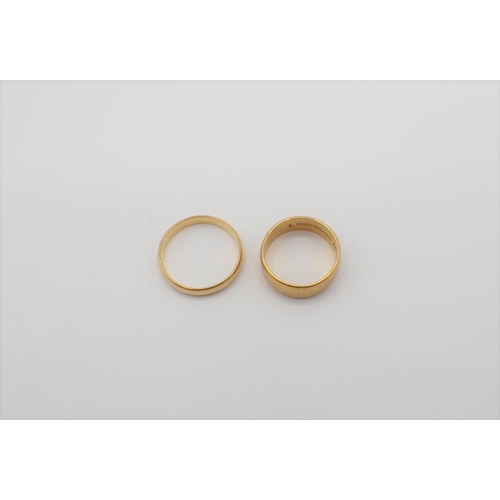 176 - Two 22ct gold Wedding Bands, approx 8.30gms