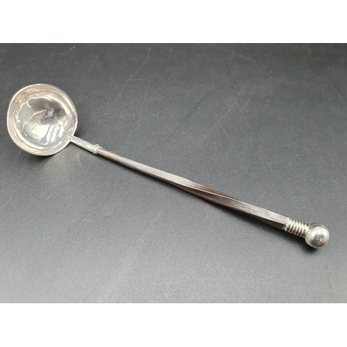 126 - A Georgian Irish silver small Toddy Ladle with spiral whalebone handle, marked Rooke,