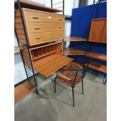 26 - A Staples Ladderax corner modular unit comprising a Ladderax leather-seated Chair, a Desk, Chest of ... 