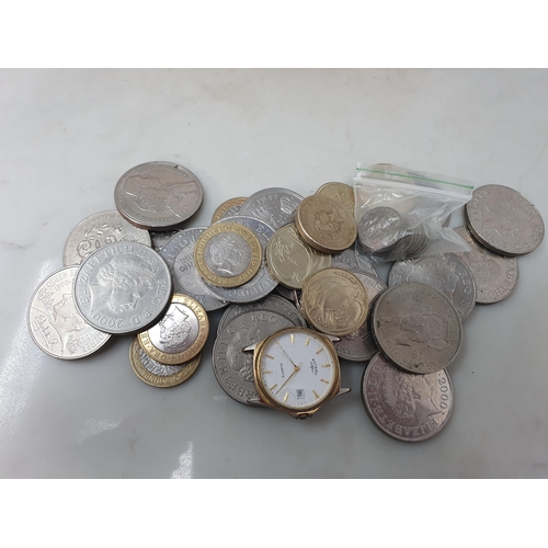 273 - A Collection of modern Commemorative Five and Two Pound Coins, a 1952 Crown, Farthings, etc and two ... 