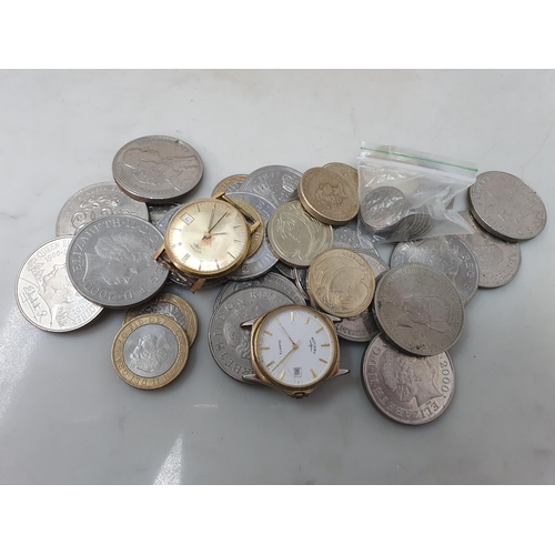 273 - A Collection of modern Commemorative Five and Two Pound Coins, a 1952 Crown, Farthings, etc and two ... 