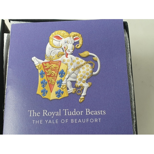 278 - A Charles III 2023 Royal Tudor Beasts Gold Proof 1/4 oz 25 Pounds, Yale of Beaufort, in case of issu... 