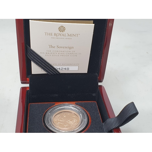 281 - A Charles III 2023 Gold Proof Sovereign, in case with COA