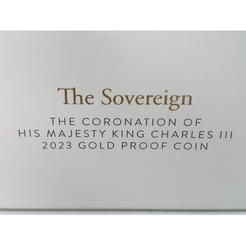 281 - A Charles III 2023 Gold Proof Sovereign, in case with COA