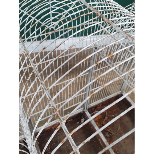 34 - An old white painted Bird Cage 2ft 8in W x 2ft 6in H (R3)