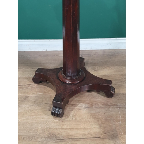 4 - A 19th Century mahogany Music Stand on concave platform base 3ft 9in H x 1ft 3in W (R3)