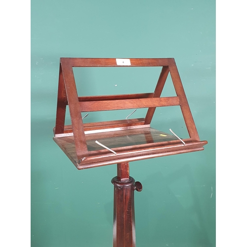 4 - A 19th Century mahogany Music Stand on concave platform base 3ft 9in H x 1ft 3in W (R3)
