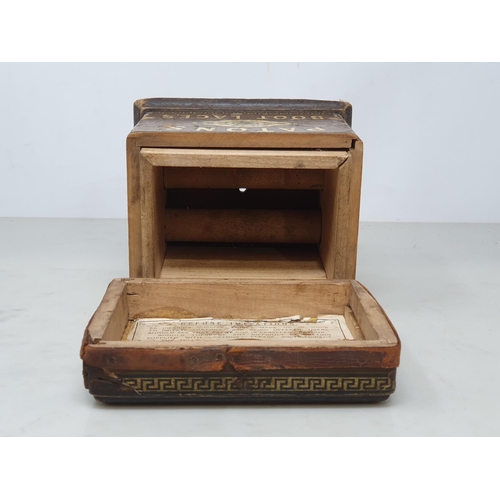 47 - A William Paton Twine Box with internal wooden rollers 6in W x 5in H