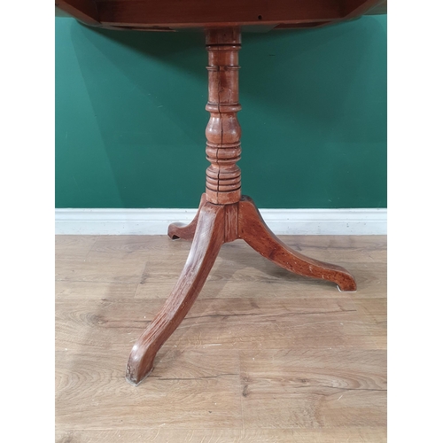 50 - A 19th Century mahogany tilt top rectangular Table on tripod base 3ft 2in W x 2ft 5in H (R4)