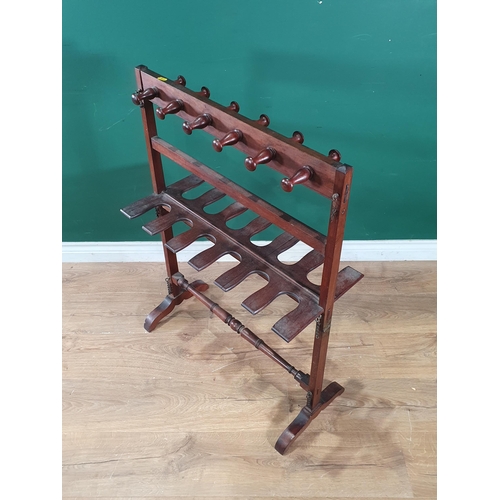 615 - An antique mahogany Whip and Boot Rack with turned stretcher 3ft 1in H x 2ft 3in W (R4)