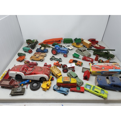 62 - A quantity of Corgi, Dinky and Lesney Vehicles, mostly well worn (R4)