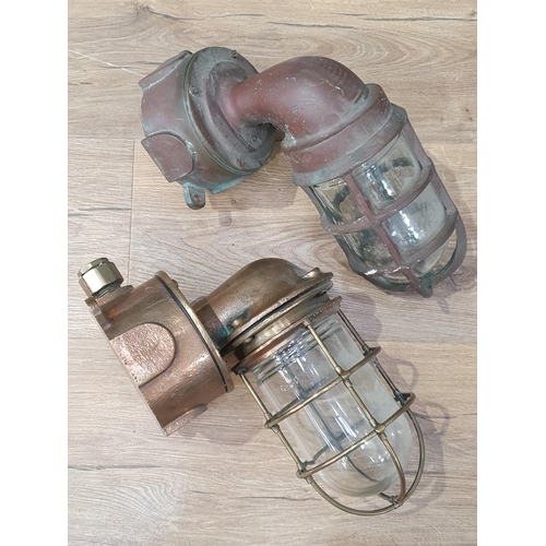 699 - A Seahorse 43058 Ships Lantern converted to electric A/F, three assorted Oil lamps, a brass Ships Li... 