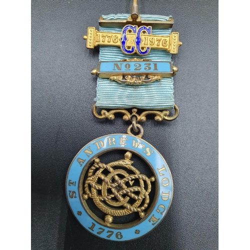 95 - A quantity of Masonic Regalia including Apron, two silver and enamel Medallions, and numerous others... 