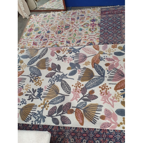 834 - A Next modern Rug with floral designs 7ft 6in x 5ft 3in and a Nourison floral Rug, 5ft 10in x 4ft (R... 