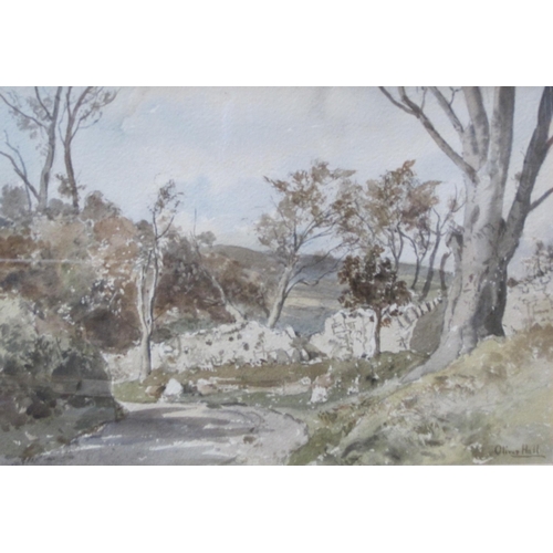 401 - OLIVER HALL. Autumn Sunlight, Bardsea, signed, and inscribed as title on a label verso, watercolour,... 