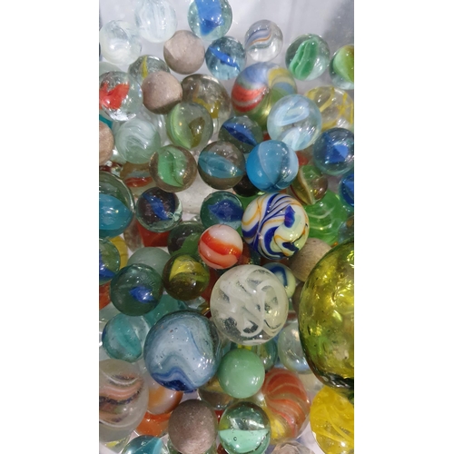 391 - A Jar of various Glass Marbles, (cab)