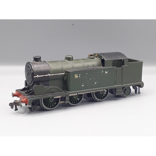 1062 - Three Hornby Dublo N2 Tanks in Southern, GWR and BR liveries, Southern olive has excellent paintwork... 