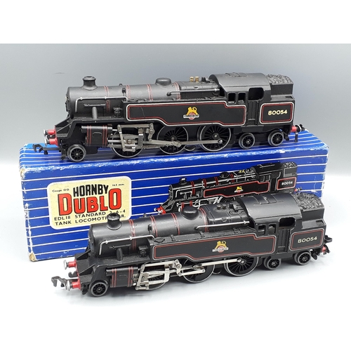 1063 - Four Hornby Dublo 3-rail Tank Locomotives including 2x 2-6-4T, 1x EDL17 0-6-2T and 1x EDL7 LMS 0-6-2... 