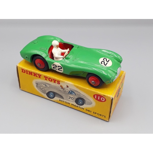 1072 - A boxed Dinky Toys No.110 green Aston Martin Sports, Nr M-M. box Ex