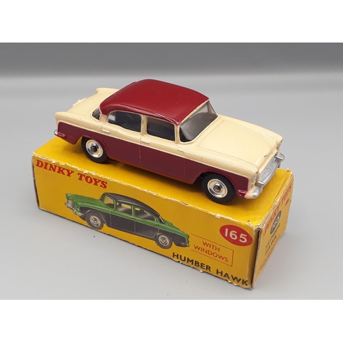 1081 - A boxed Dinky Toys No.165 maroon and cream Humber Hawk, Nr M-M, box VG