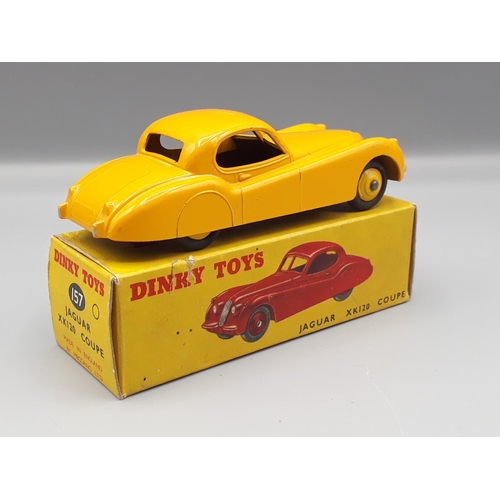 1082 - A boxed Dinky Toys No.157 yellow Jaguar XK120, Nr M-M, box VG-E