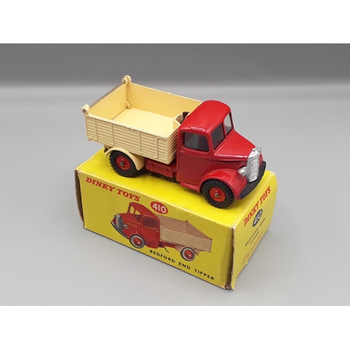 1088 - A boxed Dinky Toys No.410 red and cream Bedford End Tipper, Nr M-M, box E