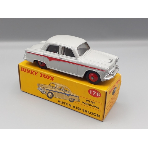 1094 - A boxed Dinky Toys No.176 grey and red Austin A105 Saloon, Nr M-M, box E