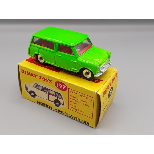 1096 - A boxed Dinky Toys No.197 fluorescent green Morris Mini-Traveller, Nr M-M, box superb