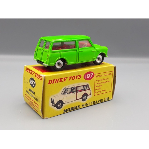 1096 - A boxed Dinky Toys No.197 fluorescent green Morris Mini-Traveller, Nr M-M, box superb