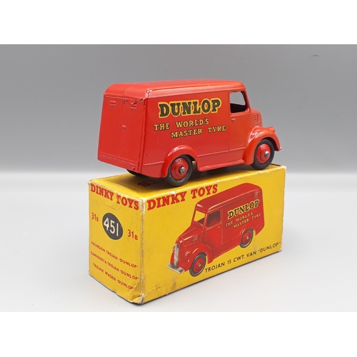 1100 - A boxed Dinky Toys 451/31B Trojan 'Dunlop' Van, Nr M-M, box VG-E