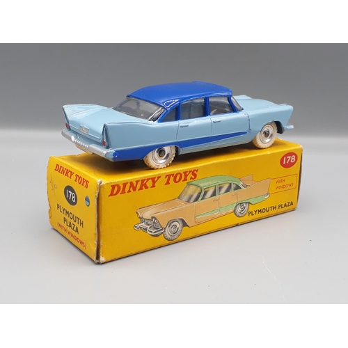 1106 - A boxed Dinky Toys No. 178 two tone blue Plymouth Plaza, Nr M-M, box E