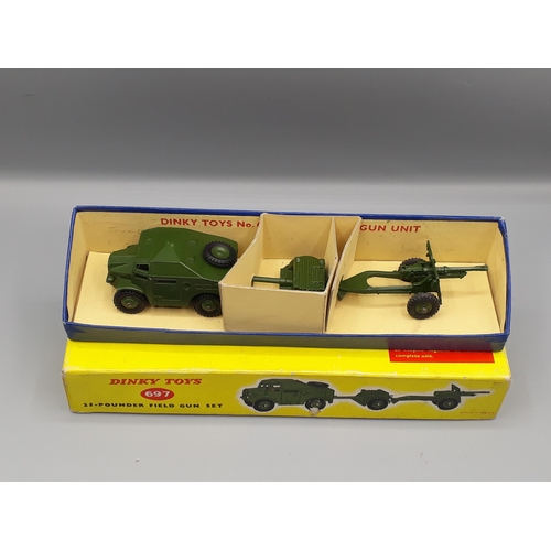 1115 - A boxed Dinky Toys No.697 25-Pounder Field Gun Set, Nr M-M, box E with packing