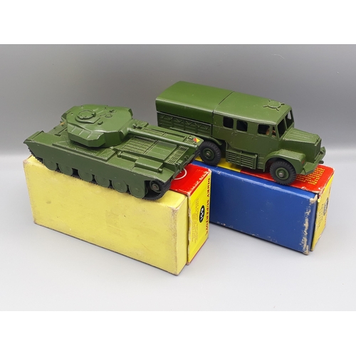 1118 - A boxed Dinky Toys No.651 Centurion Tank and No.689 Medium Artillery Tractor, E, boxes VG-E