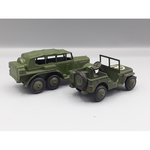 1126 - An unboxed Dinky Toys No.152b Reconnaissance Car and No.153a U.S. Jeep with solid steering, E-NM