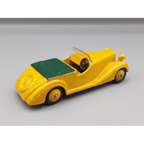 1130 - An unboxed Dinky Toys 38b yellow with yellow hubs Sunbeam Talbot, Nr M-M