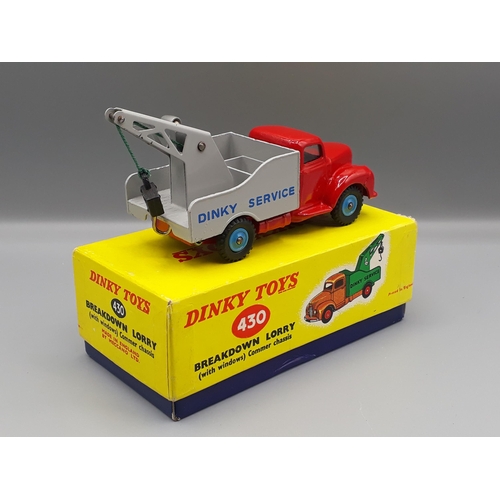 1133 - A rare boxed Dinky Toys No.430 red and grey Breakdown Lorry with blue plastic hubs with packing piec... 