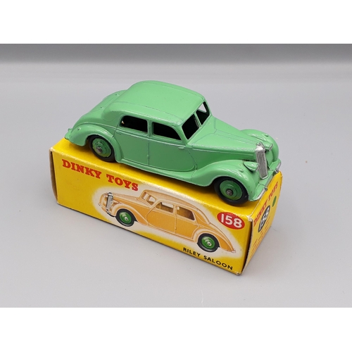 1151 - A boxed Dinky Toys No.158 green Riley Saloon, Nr M-M, box superb