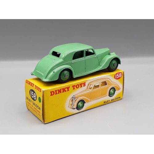 1151 - A boxed Dinky Toys No.158 green Riley Saloon, Nr M-M, box superb