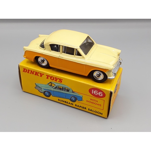 1152 - A boxed Dinky Toys No.166 yellow and cream Sunbeam Rapier Saloon, Nr M-M, box E+