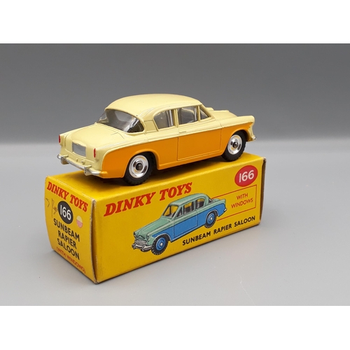 1152 - A boxed Dinky Toys No.166 yellow and cream Sunbeam Rapier Saloon, Nr M-M, box E+