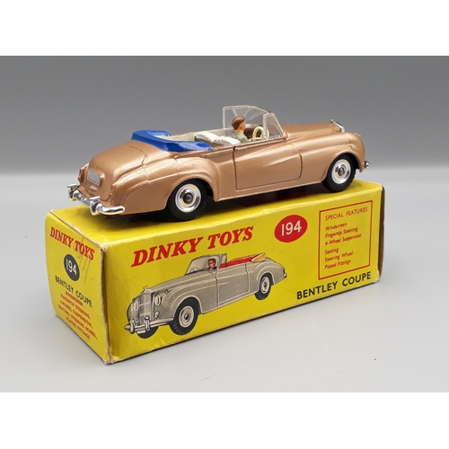 1155 - A boxed Dinky Toys No.194 bronze Bentley Coupe, Nr M-M, box E